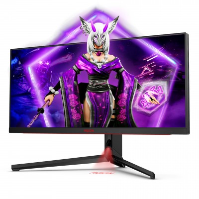 Monitor AOC AGON AG344UXM 34'' WQHD IPS Adaptive-Sync HDR Nero Rosso