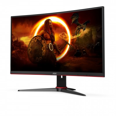 Monitor AOC C24G2AE BK 24'' FullHD VA AMD Free-Sync Nero Rosso