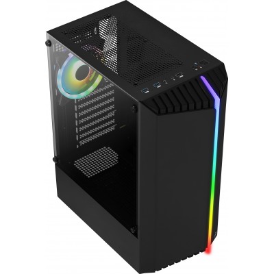 Case Aerocool Bionic v2 Midi-Tower RGB Vetro temperato nero