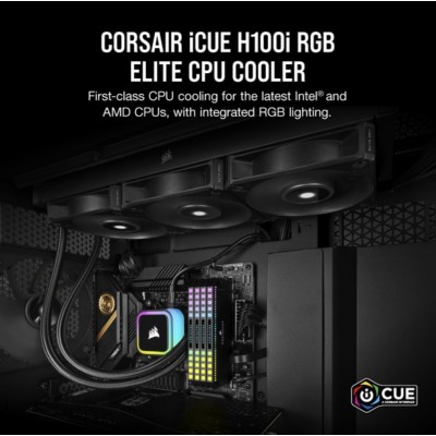 Dissipatore a liquido Corsair iCUE H100i RGB Elite 240 mm nero