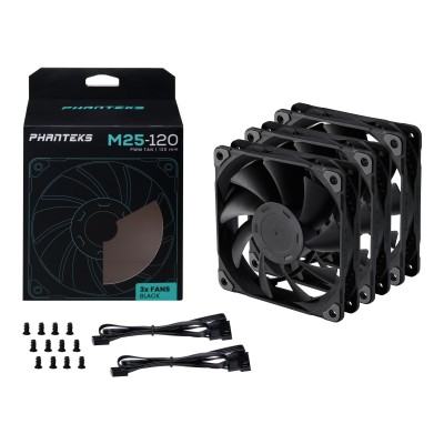 Ventole PHANTEKS M25 PWM kit da 3 120 mm nero