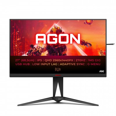 Monitor AOC AGON AG275QZ EU 27'' QHD IPS HDR Adaptive-Sync Nero Rosso