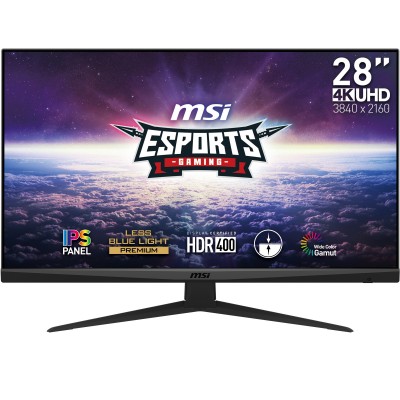 Monitor MSI Optix G281UVDE 28'' UltraHD IPS DisplayPort HDMI HDR 400 FreeSync Nero