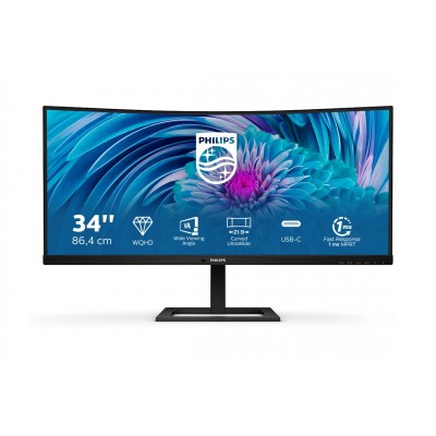 Monitor Philips 346E2CUAE 00 34'' WQHD VA AMD Free-Sync LED Nero