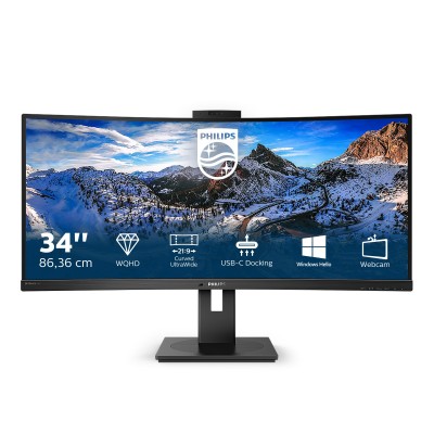 Monitor Philips 346P1CRH 00 34'' WQHD VA USB-C HDMI HDR LED nero