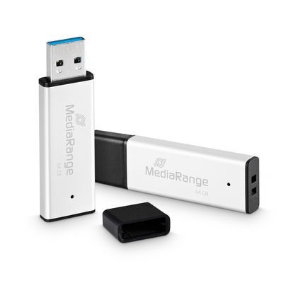 Pendrive MediaRange High performance 64 GB USB A 3.2 argento nero