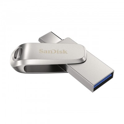 Pendrive SanDisk Ultra Dual Drive Luxe 256 GB USB A 3.2 USB C 3.2 argento