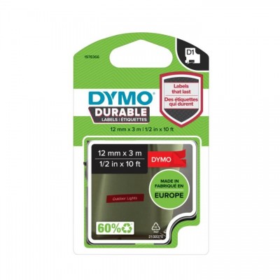 Nastro DYMO Bianco su rosso 1978366 D1 Durable Etichette Bianco su rosso 12mm x 7m