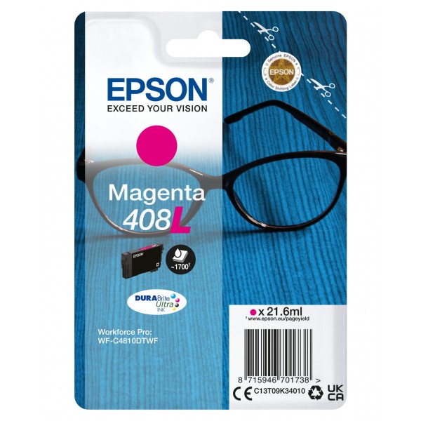 Cartuccia Epson d'inchiostro magenta C13T09K34010 408L ~1700 pagine 21,6ml