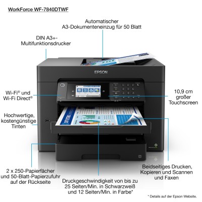 Stampante Epson WorkForce WF7840DTWF C11CH67402 WorkForce WF7840DTWF