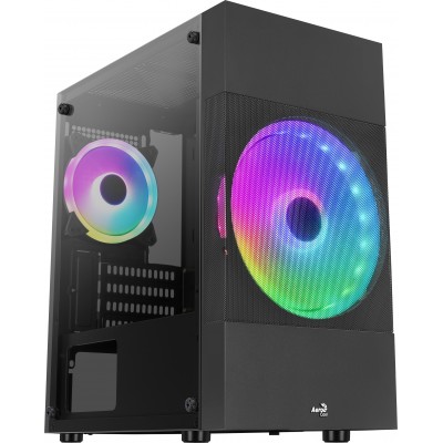 Case Aerocool Atomic Lite-G-BK-v1 Mini Tower Nero Vetro Temperato