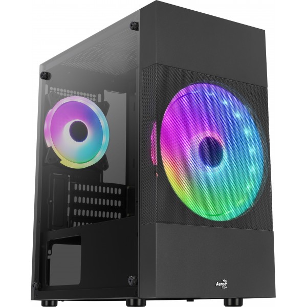 Case Aerocool Atomic Lite-G-BK-v1 Mini Tower Nero Vetro Temperato