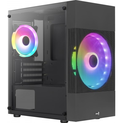 Case Aerocool Atomic Lite-G-BK-v1 Mini Tower Nero Vetro Temperato