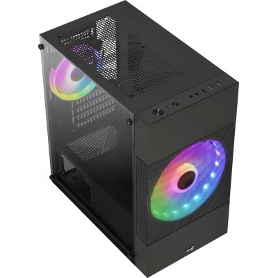 Case Aerocool Atomic Lite-G-BK-v1 Mini Tower Nero Vetro Temperato