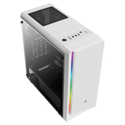 Case Aerocool Rift White Bianco Nero Vetro Temperato Midi Tower