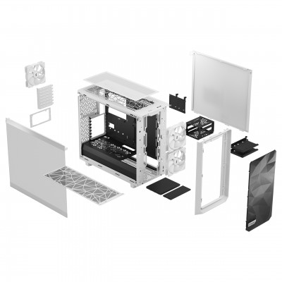 Case Fractal Design Meshify 2 Lite Bianco TG Trasparente Bianco Midi Tower E-ATX