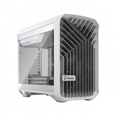 Case Fractal Design Torrent Nano White TG Clear Tint Bianco Mini Tower Vetro Temperato Mini ITX