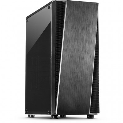 Case Inter-Tech T-11 TELEVEN Nero Midi Tower Pannello Laterale In Vetro Acrilico