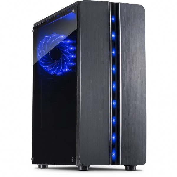 Case Inter-Tech Thunder Nero Midi Tower Pannello Laterale In Vetro Acrilico