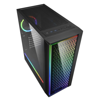 Case Sharkoon RGB LIT 200 Nero Pannello Frontale e Laterale In Vetro Temperato Midi Tower