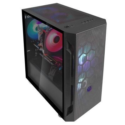 Case SilverStone Fara H1M Vetro Temperato Nero