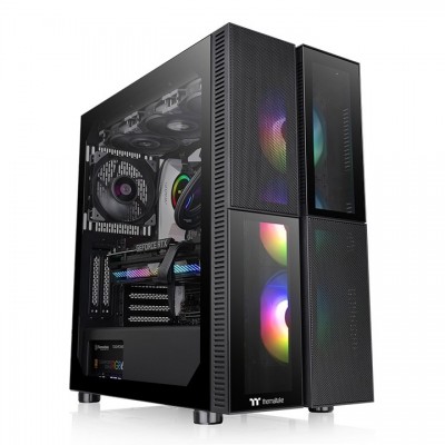 Case Thermaltake Versa T26 TG ARGB Nero Vetro Temperato Midi Tower E-ATX