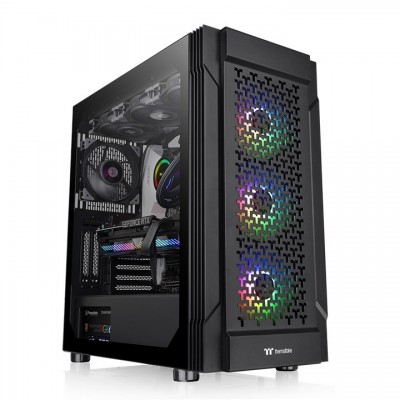 Case Thermaltake Versa T27 TG ARGB Nero Vetro Temperato Midi Tower E-ATX