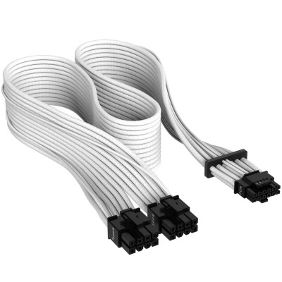 Cavo PCIe Corsair Premium Sleeve 12+4 pin PCIe 5.0 Bianco