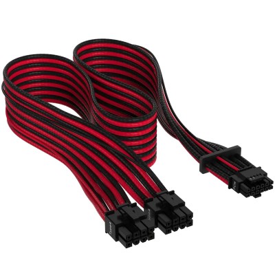 Cavo PCIe Corsair Premium Sleeve 12+4 pin PCIe 5.0 Con Guaina Rosso Nero