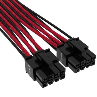 Cavo PCIe Corsair Premium Sleeve 12+4 pin PCIe 5.0 Con Guaina Rosso Nero