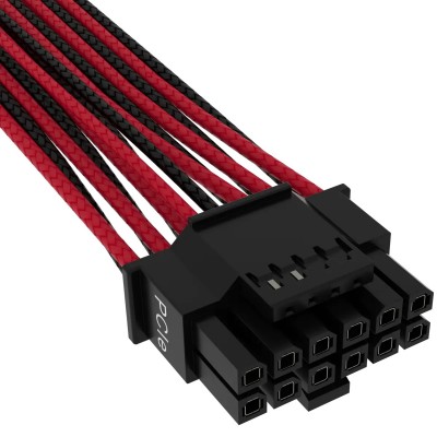 Cavo PCIe Corsair Premium Sleeve 12+4 pin PCIe 5.0 Con Guaina Rosso Nero