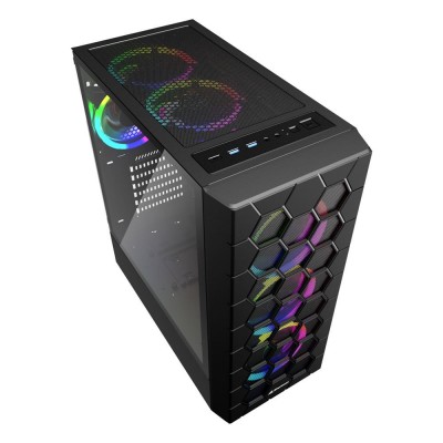 Case Sharkoon RGB HEX Nero Vetro Temperato Midi Tower