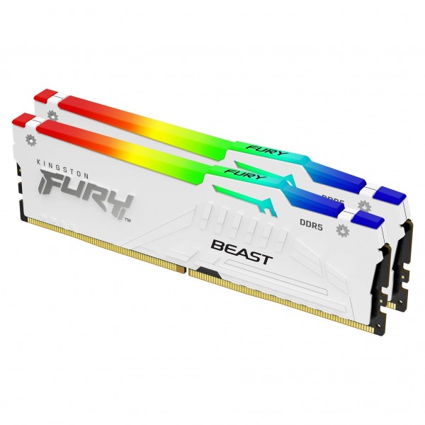 Ram KINGSTON FURY BEAST DDR5 6000MHz 64GB (2x32) RGB XMP 3.0 CL40 BIANCO