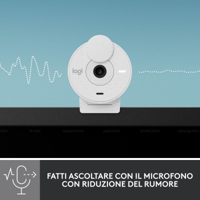 Webcam Logitech Brio 300 webcam 2 MP 1920 x 1080 Pixel USB-C Bianco