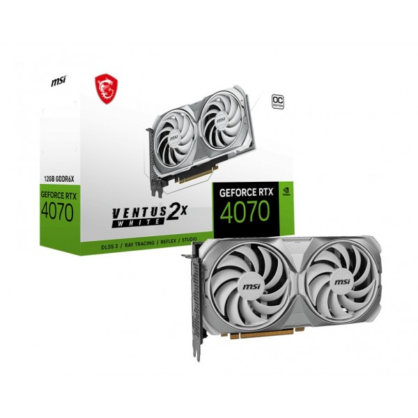 Scheda Video MSI GeForce RTX 4070 VENTUS 2X WHITE OC NVIDIA 12 GB GDDR6X