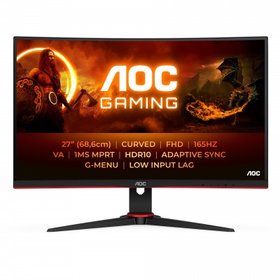 Monitor AOC AGON C27G2E BK 27'' Full HD VA HDR Adaptive-Sync HDMI DisplayPort Nero Rosso