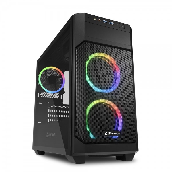 Case Sharkoon V1000 Midi-Tower Vetro Temperato RGB Nero