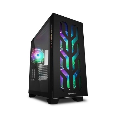 Case Sharkoon ELITE SHARK CA300T Big-Tower Vetro Temperato LED RGB Nero