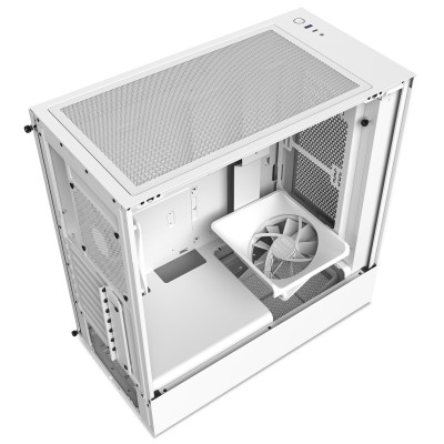 Case NZXT H5 Flow Midi-Tower Vetro Temperato Bianco Opaco