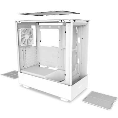 Case NZXT H5 Flow Midi-Tower Vetro Temperato Bianco Opaco