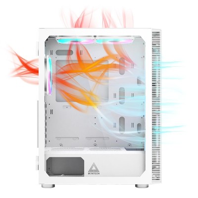 Case Montech X3 Glass Midi-Tower RGB Vetro Temperato Bianco