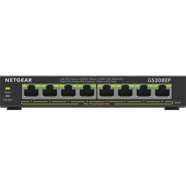 Switch Netgear Plus 8-port 10/100/1000 GS308EP-100PES