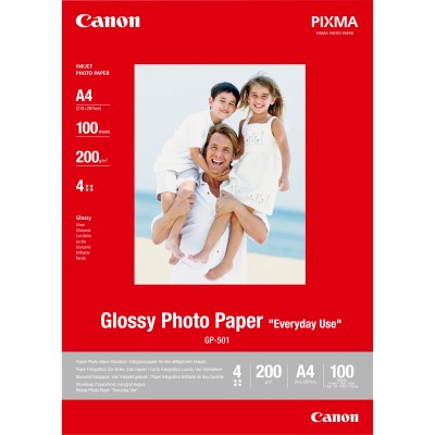 ORIGINAL Canon Carta Bianco 0775B001 GP-501 Carta fotografica, DIN A4, 200 g m², 100 fogli, brillante