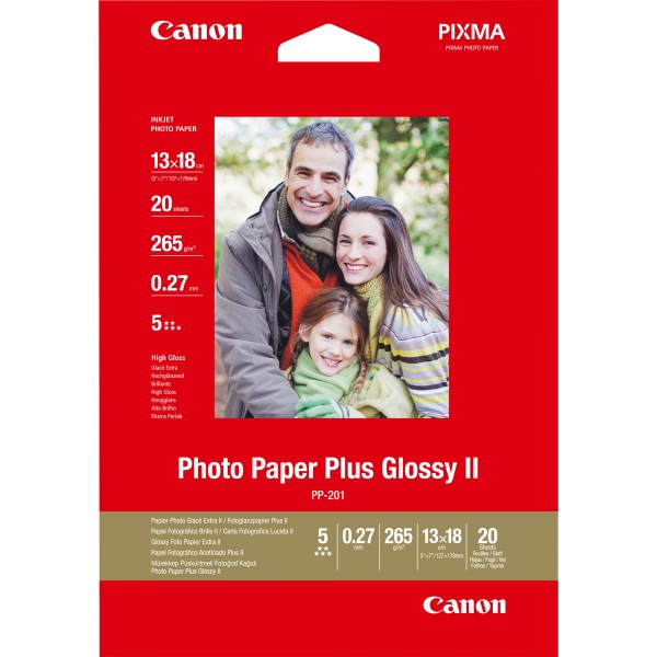 ORIGINAL Canon Carta Bianco 2311B018 PP-201 Carta fotografica, 13 x 18 cm, 275 g/m², 20 fogli, glossy