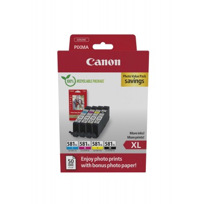 Value Pack Canon nero   ciano   magenta   giallo CLI-581 XL + 10x15 cm 4623 pagine