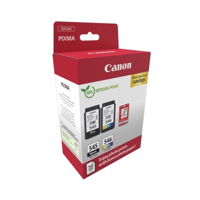 Value Pack Canon nero   differenti colori   Bianco PG-545 + CL-546 + 10x15 cm Fotopapier 360 pagine