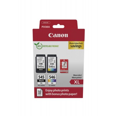 Value Pack Canon nero   differenti colori PG-545XL + CL-546XL + 10x15 cm Fotopapier 700 pagine