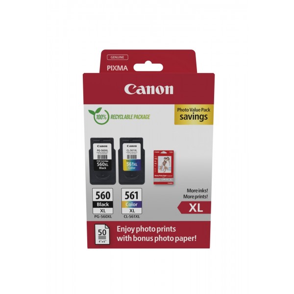 Multipack Canon nero / differenti colori PG-560XL+CL-561XL 700 pagine