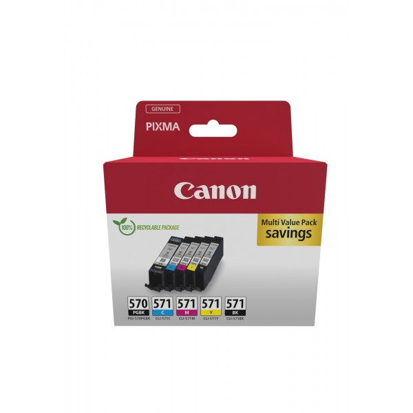 Multipack Canon nero / nero / ciano / magenta / giallo PGI-570+CLI-571 0372C006