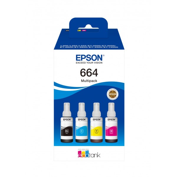 Multipack Epson nero / ciano / magenta / giallo C13T664640 664 27000 pagine 70ml